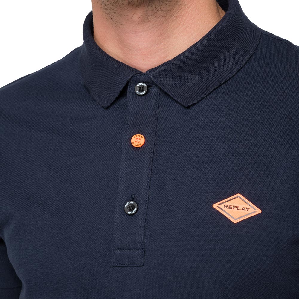 Classic Cotton Polo T-Shirt - Navy
