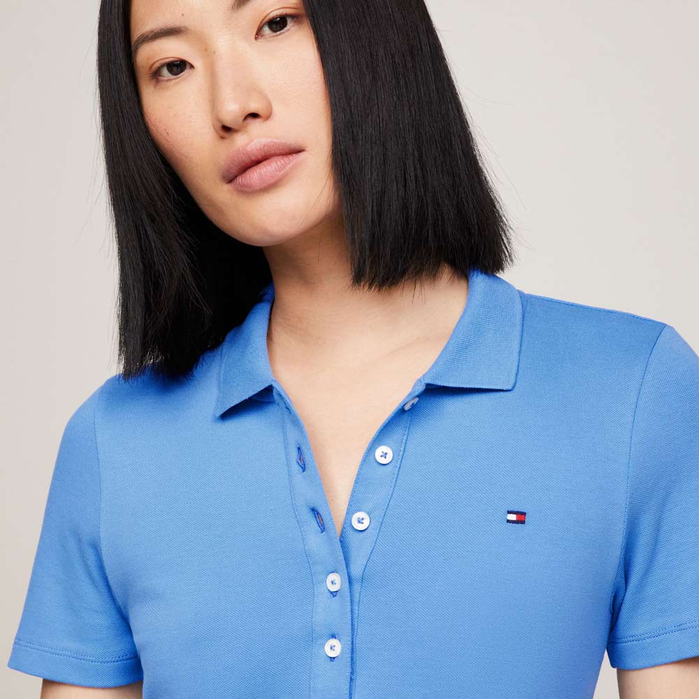 1985 Slim Pique Polo Dress - Blue