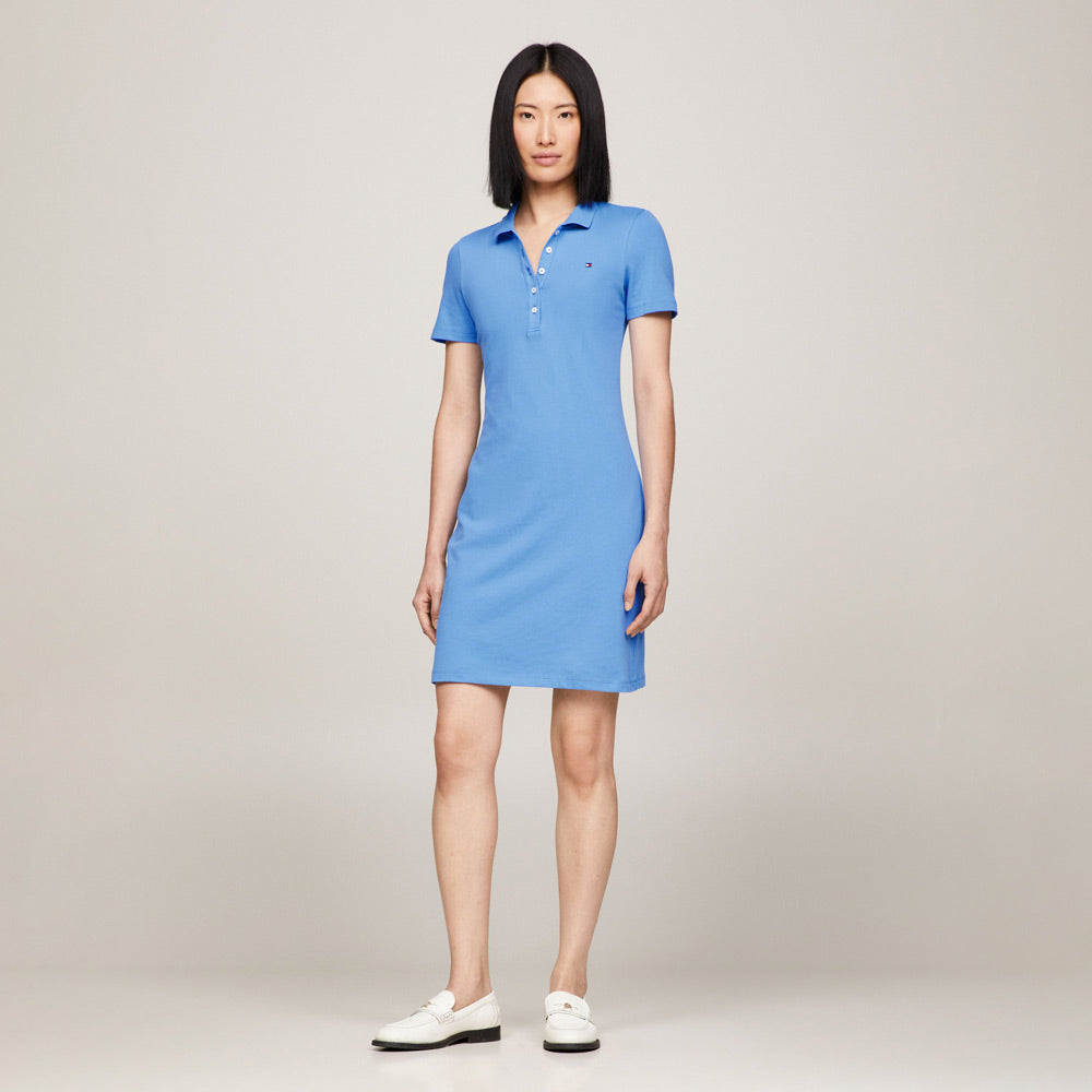 1985 Slim Pique Polo Dress - Blue