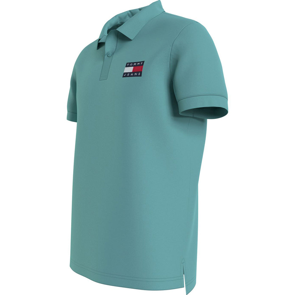 Badge Lightweight Polo Shirt - Turquoise