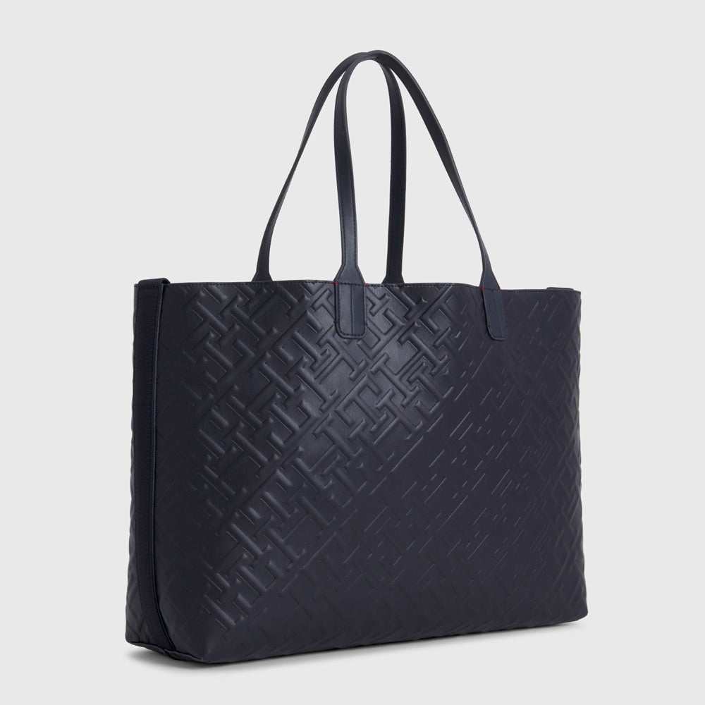 Iconic Embossed Tote Bag - Navy