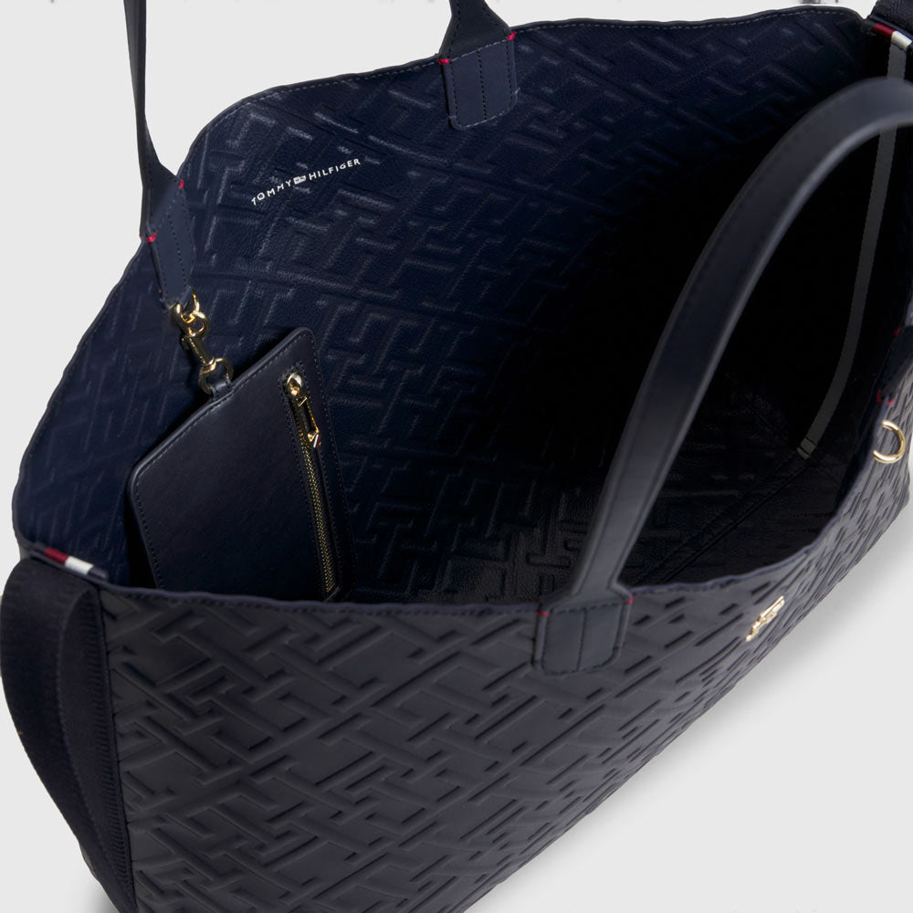 Iconic Embossed Tote Bag - Navy
