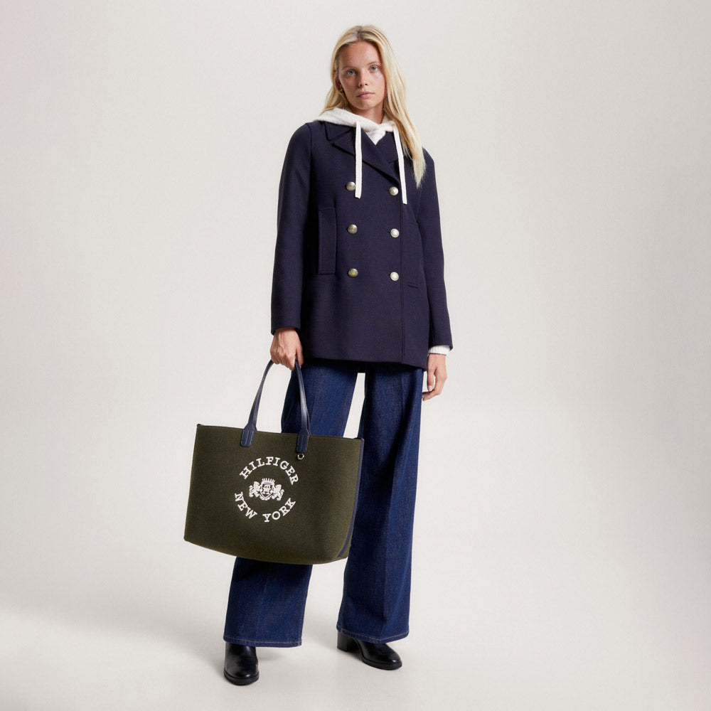 Iconic Tote Wool Tote - Olive Green
