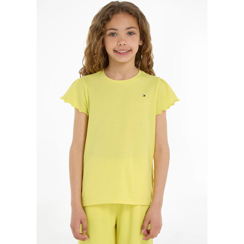 Kids Ruffle Sleeve Top - Yellow