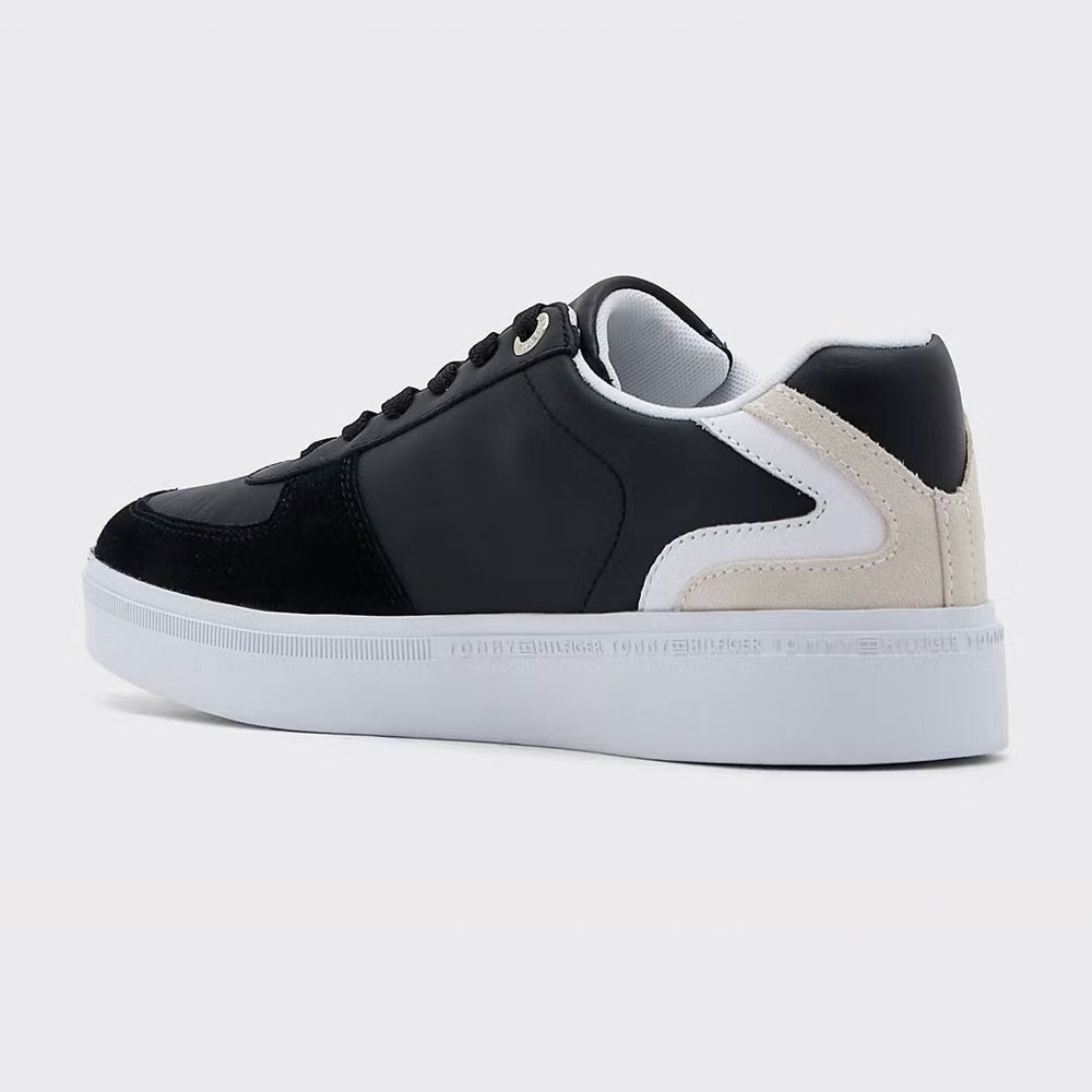 Leather Court Sneaker - Black