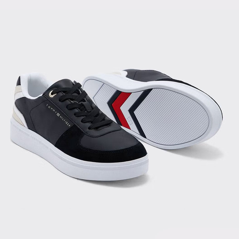 Leather Court Sneaker - Black