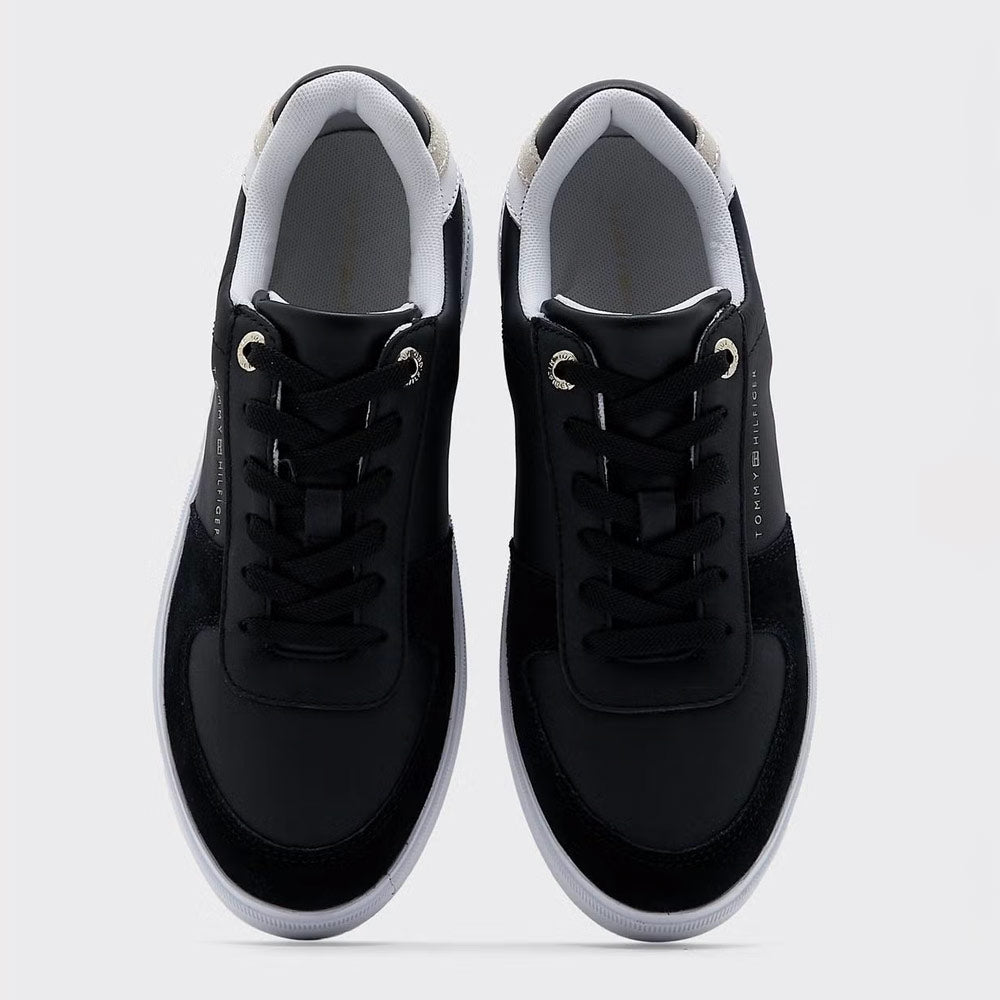 Leather Court Sneaker - Black