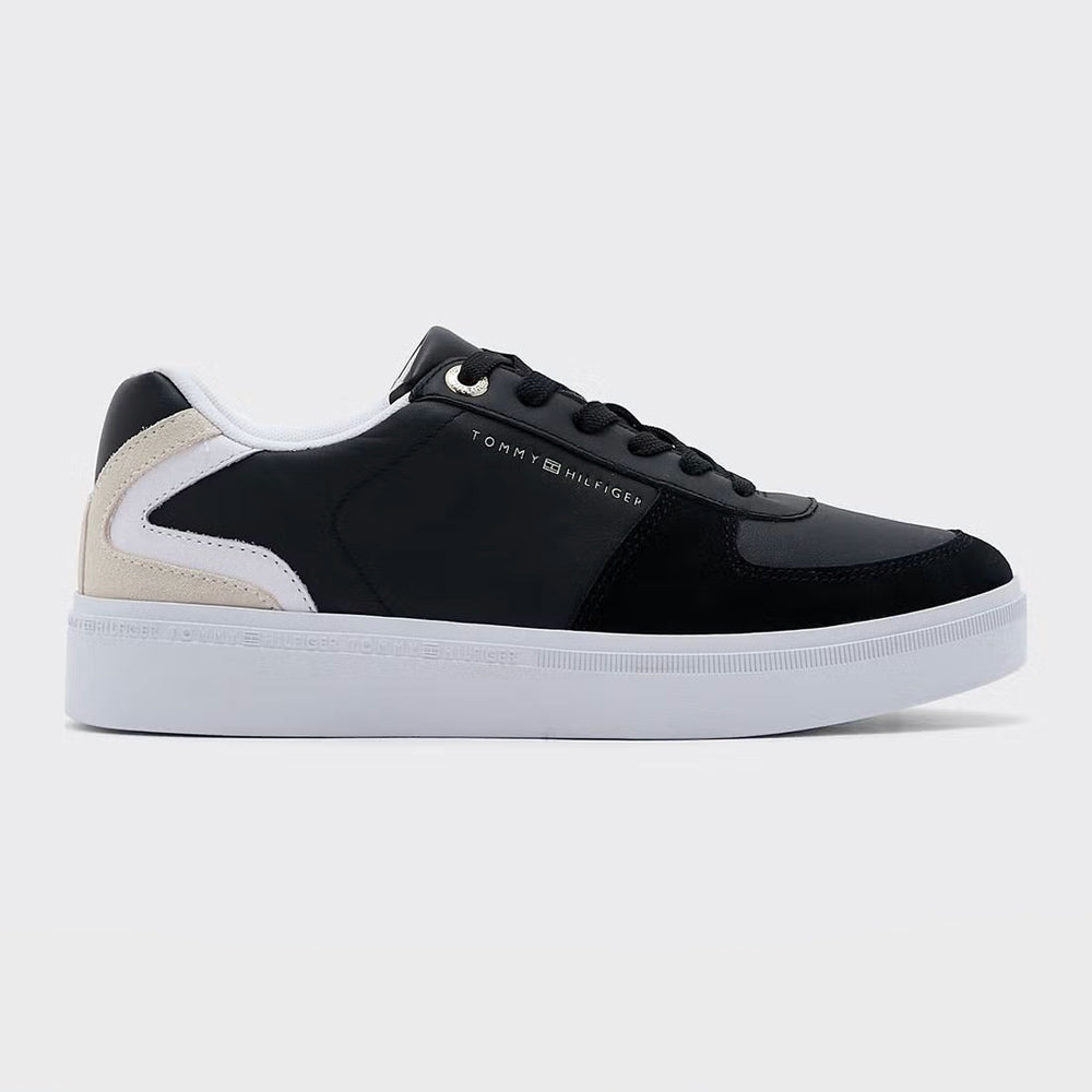 Leather Court Sneaker - Black