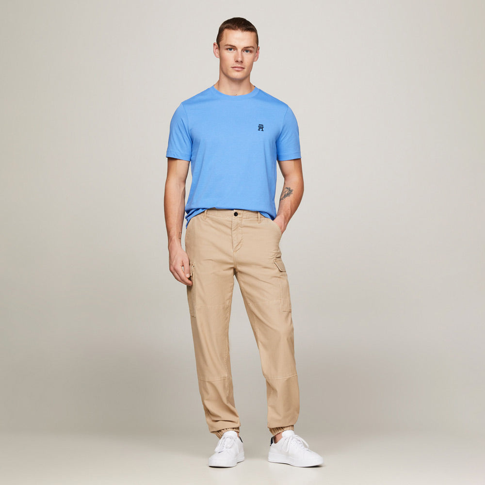 Monogram Embroidery T-Shirt - Blue