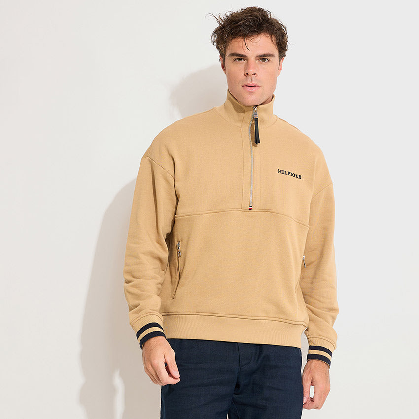 Monotype Half Zip Sweatshirt - Khaki