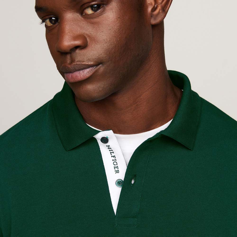 Monotype Placket Golfer - Dark Green