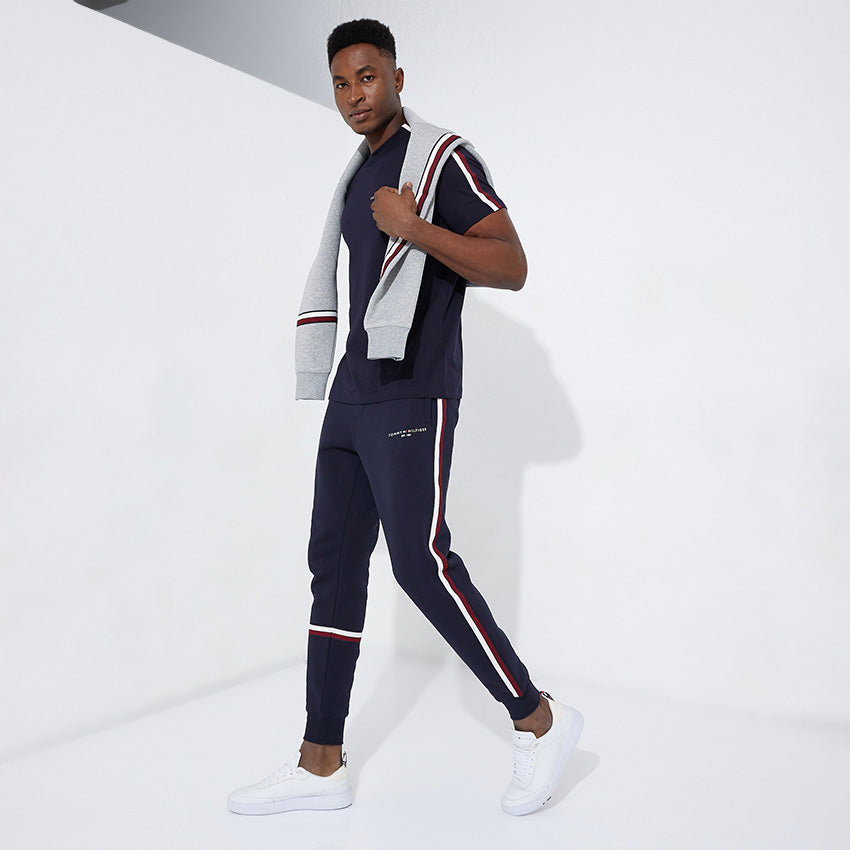 New Global Stripe Sweatpant - Navy