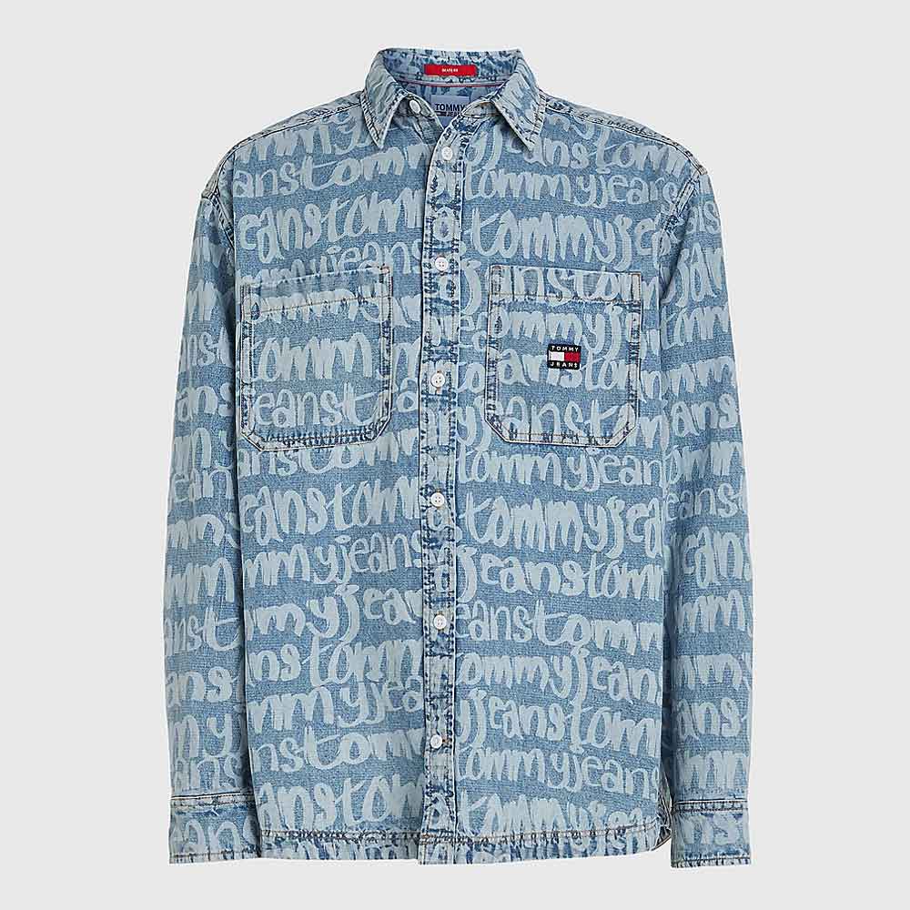 Graffiti Denim Shirt - Blue Multi