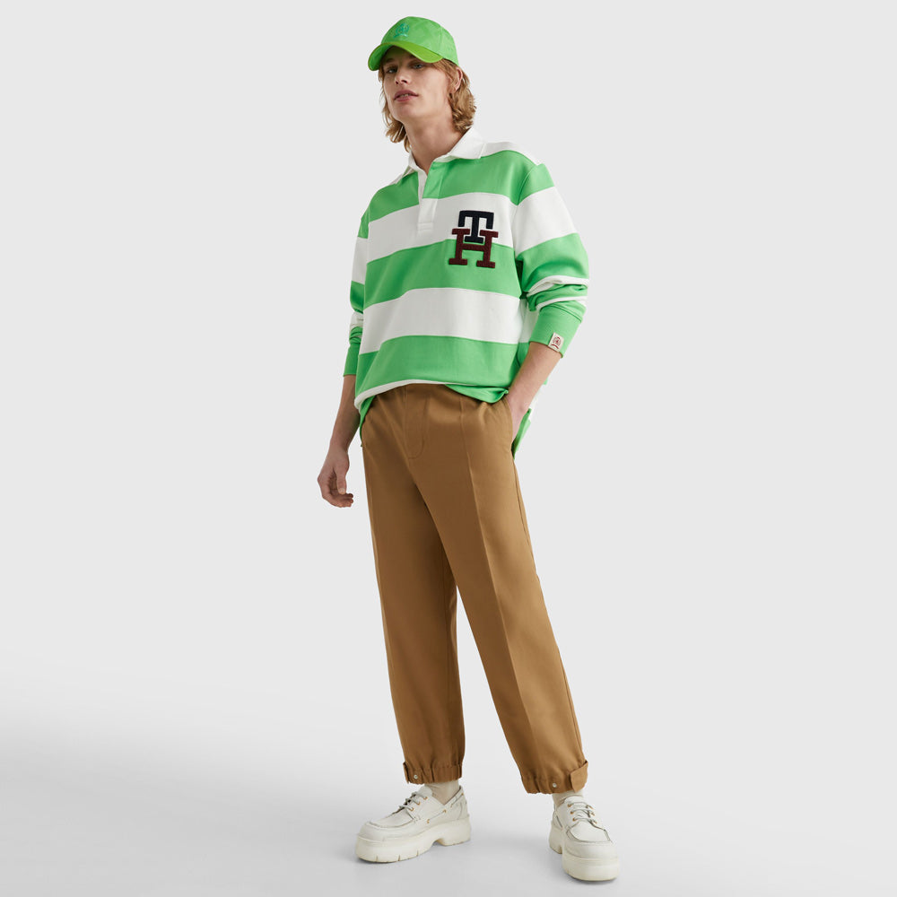 Paneled Striped Rugby Shirt - Stripe