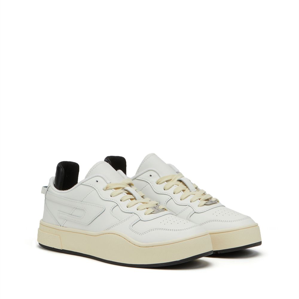 S-UKIYO Leather Low-Top Sneakers with D logo Off White