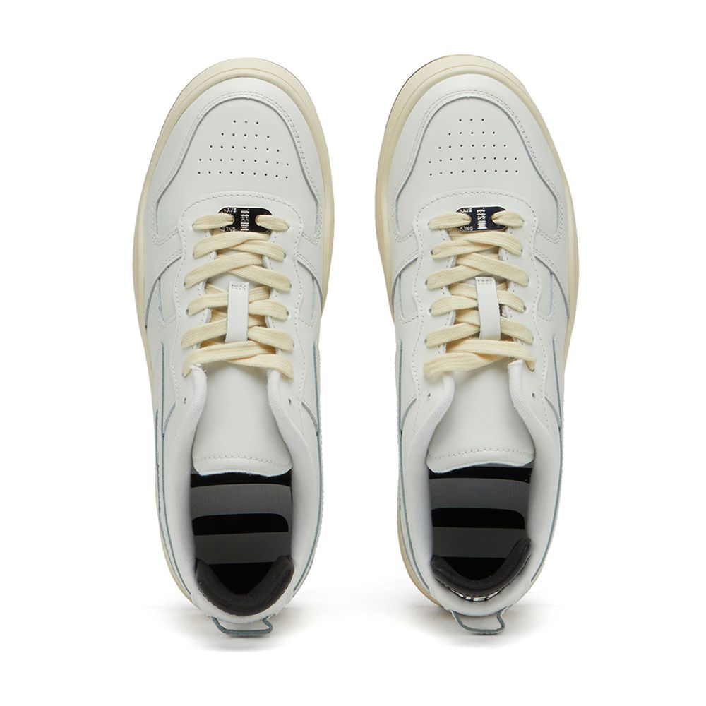 S-UKIYO Leather Low-Top Sneakers with D logo Off White