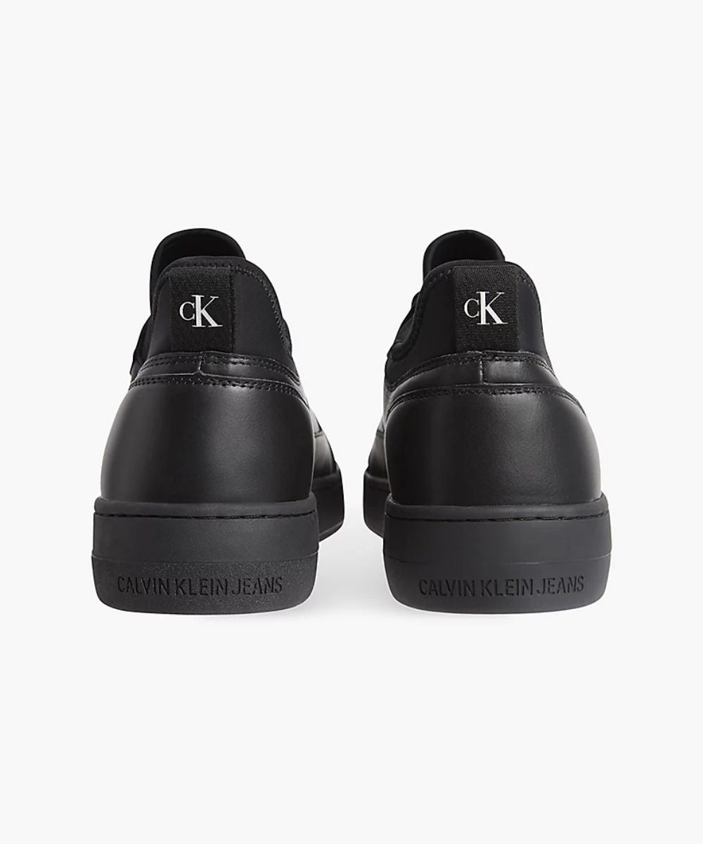 Leather Cupsole Laceup Basketball Sneaker - Black