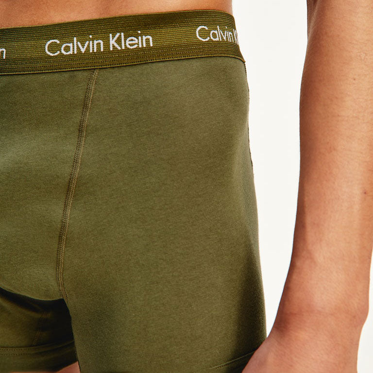 3 Pack Cotton Stretch Trunks - Green Blue Black