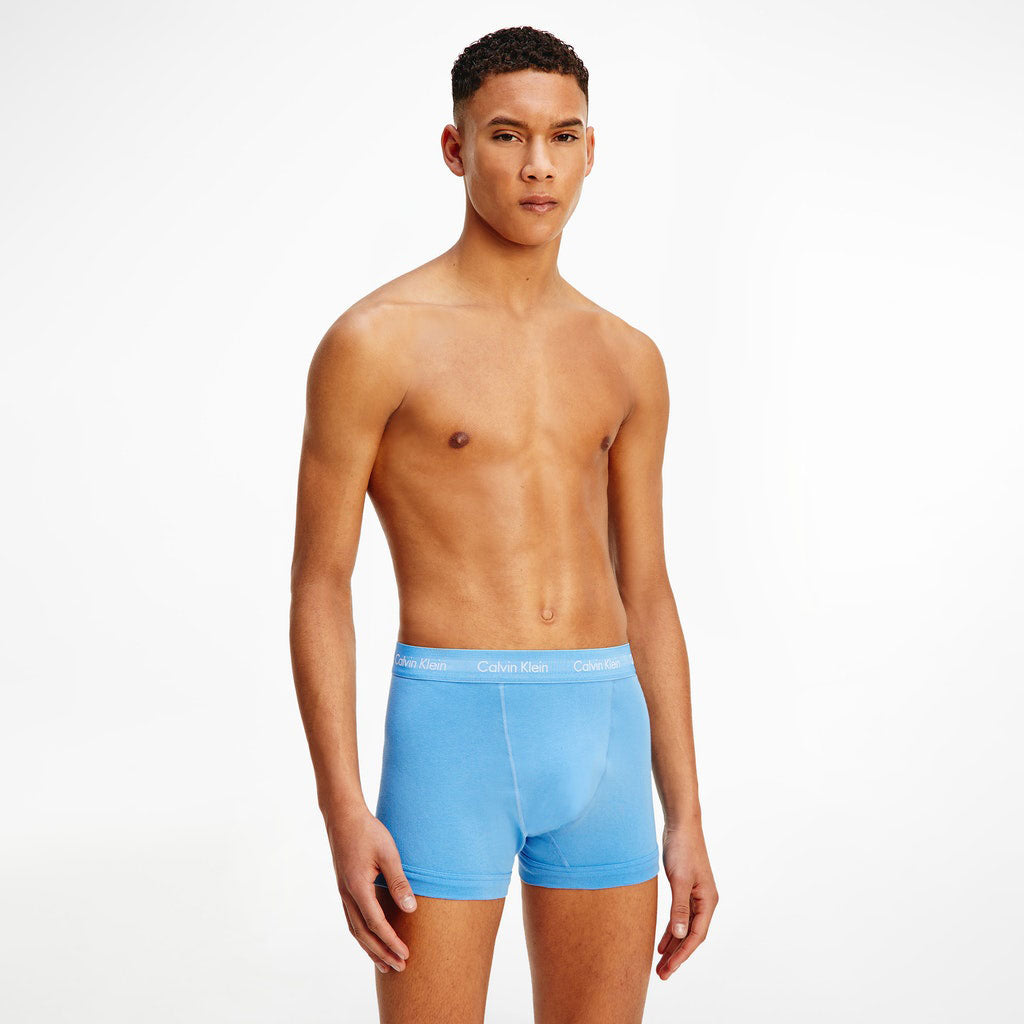 3 Pack Cotton Stretch Trunks - Green Blue Black