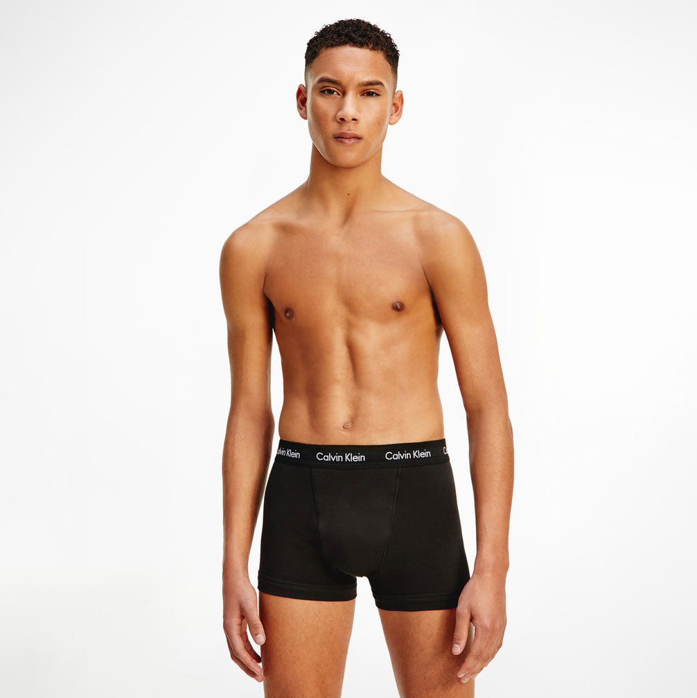 3 Pack Cotton Stretch Trunks - Green Blue Black