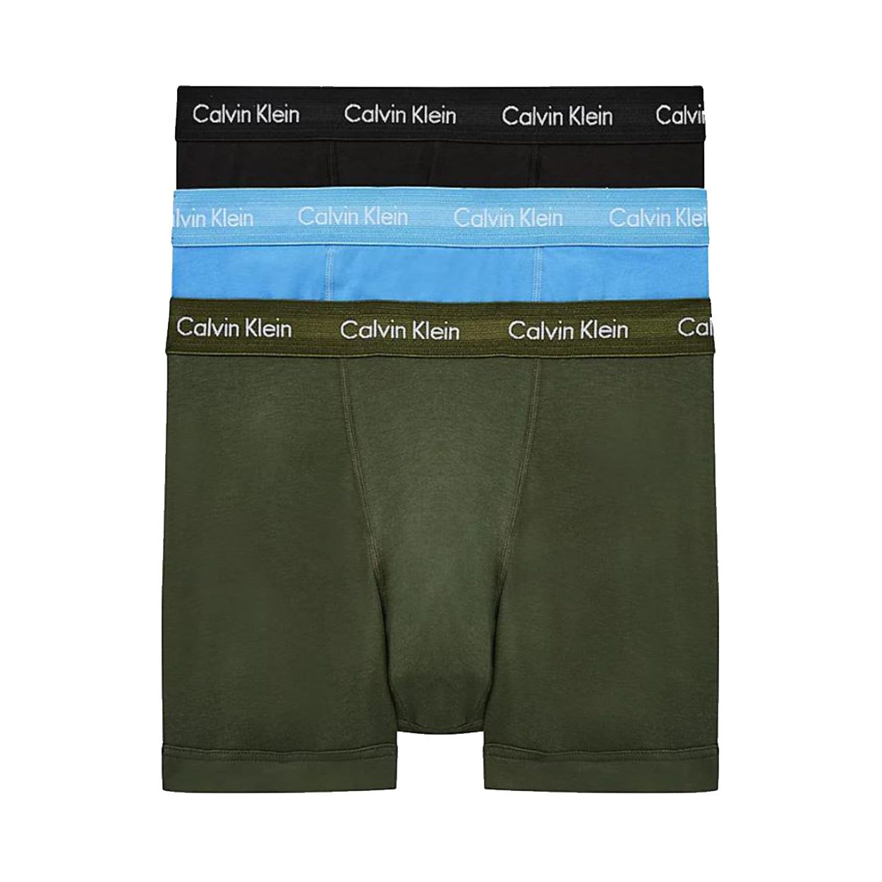 3 Pack Cotton Stretch Trunks Green Multi