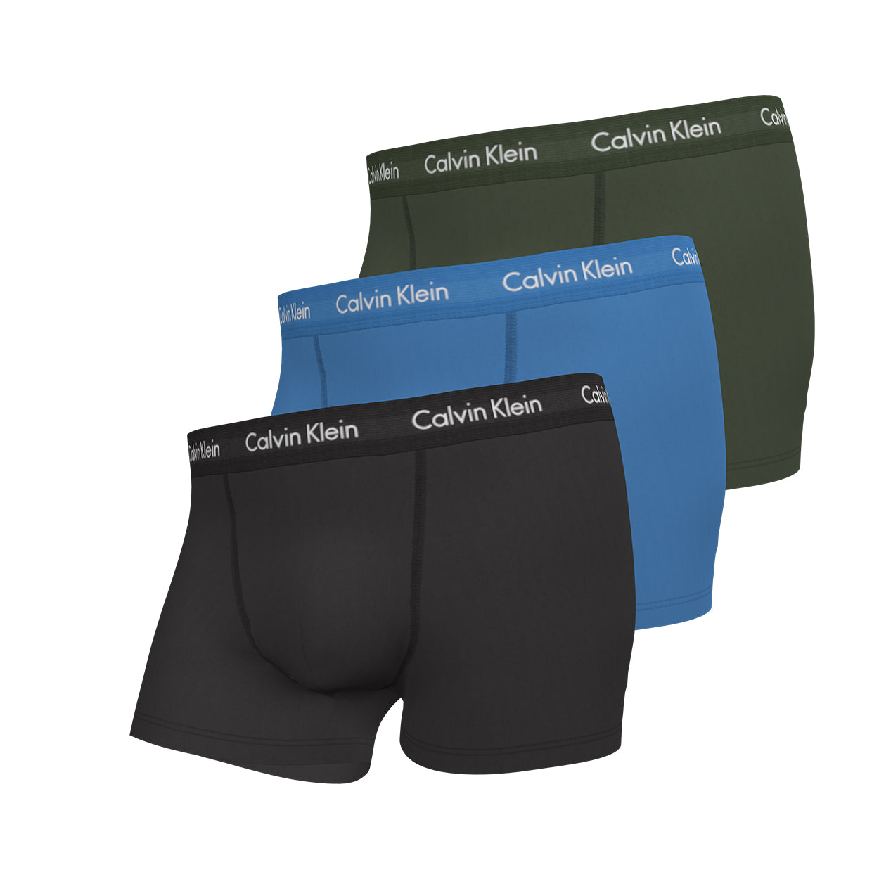 3 Pack Cotton Stretch Trunks Green Multi