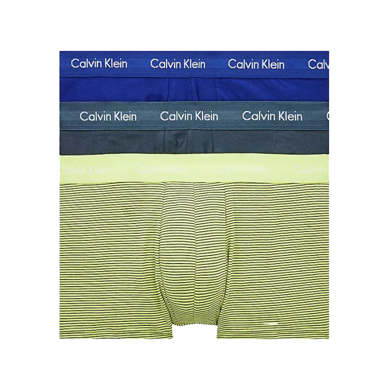 3 Pack Low Rise Cotton Stretch Trunks Yellow Multi