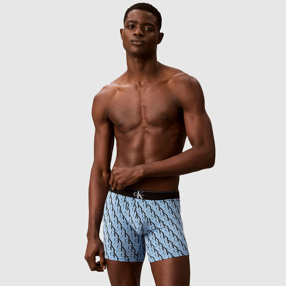 3 Pack Cotton Stretch Boxer Briefs - Blue Multi