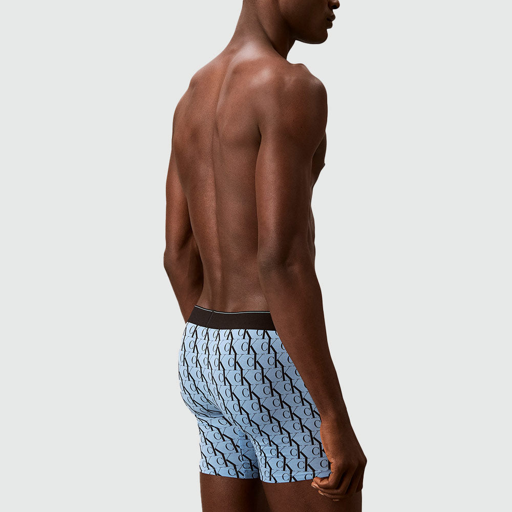 3 Pack Cotton Stretch Boxer Briefs - Blue Multi