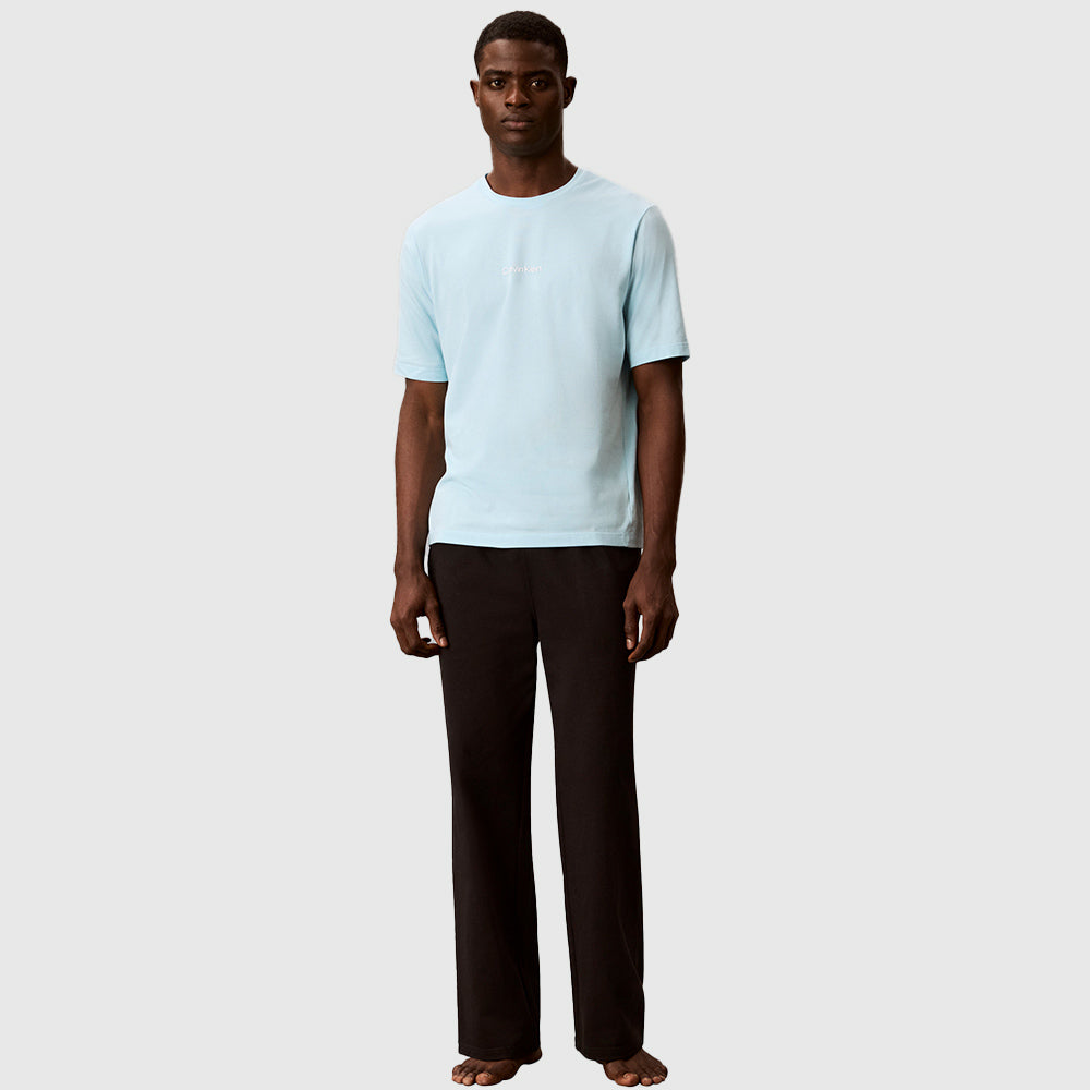 Logo Swim Cover Up T Shirt - Light Blue
