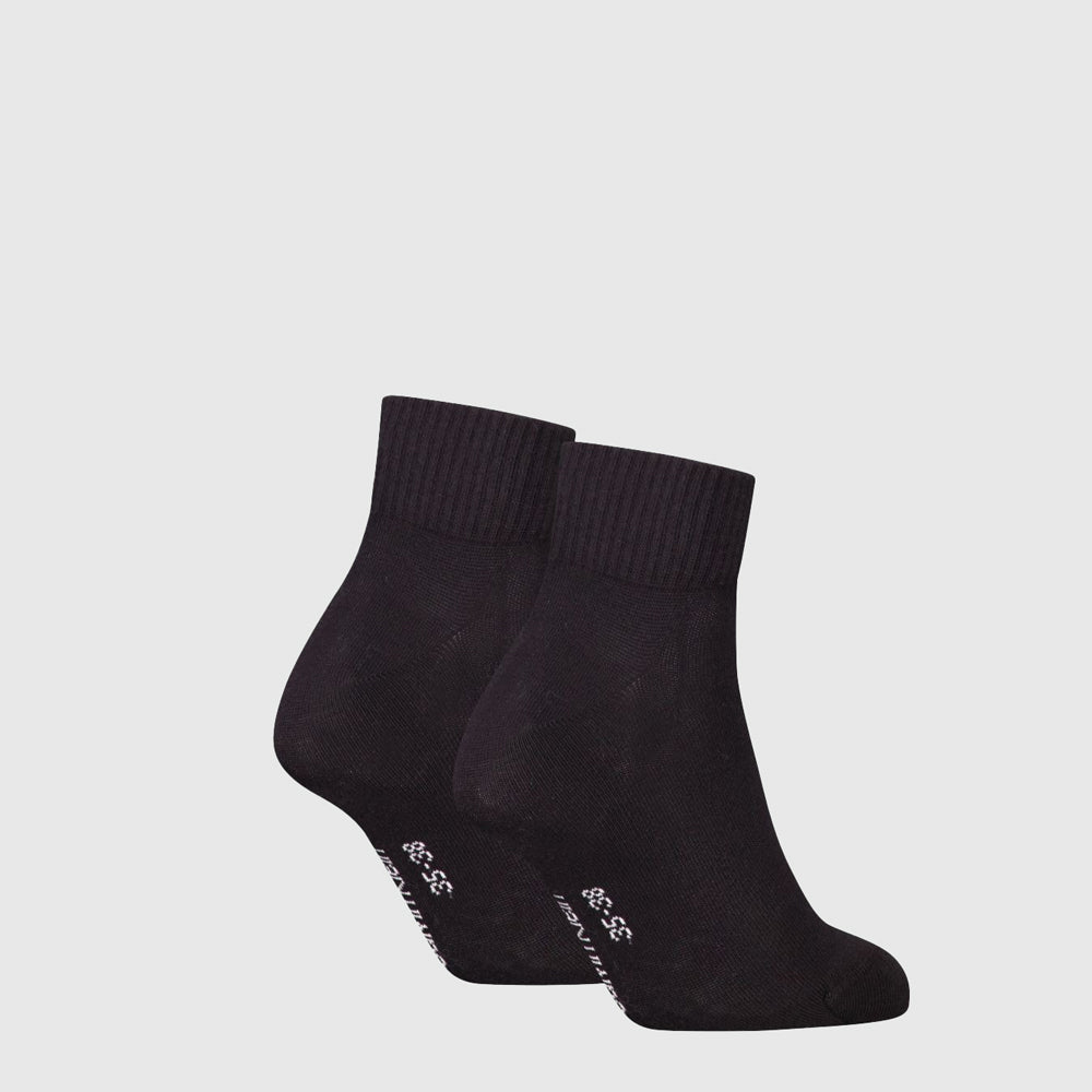 2 Pack Quarter Monogram Sock - Black