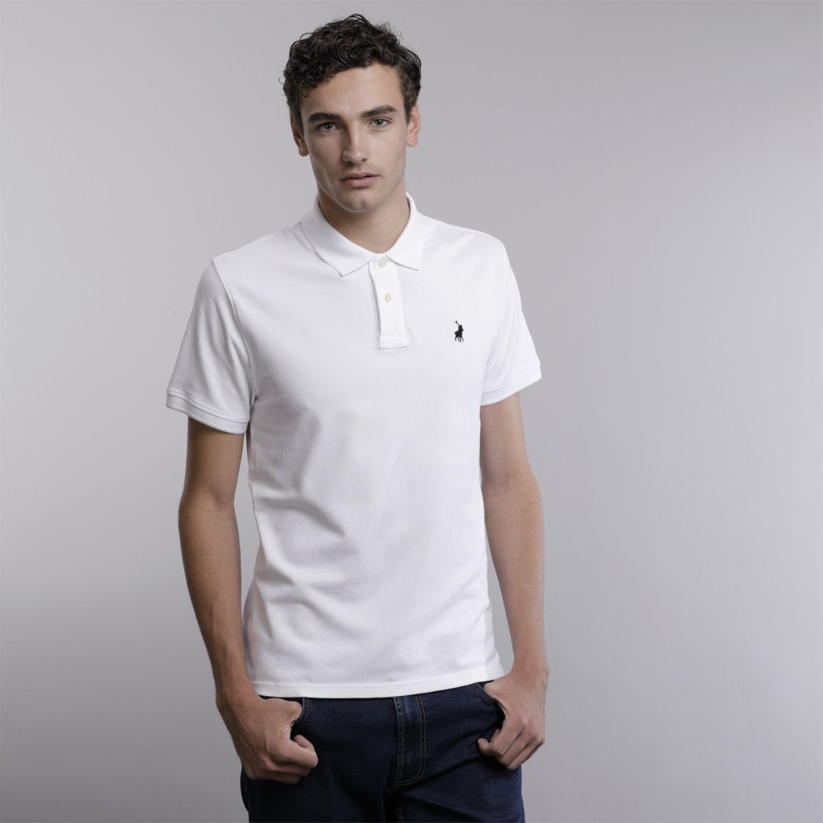 Pique Stretch Golfer - White