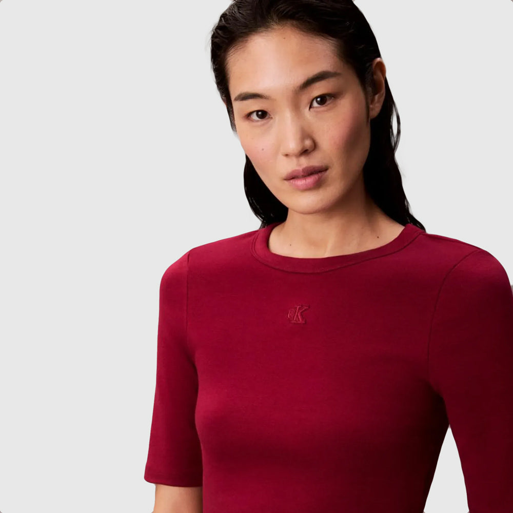 Contour Rib Midi Dress - Magenta