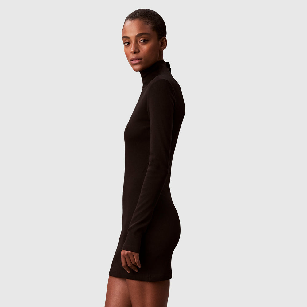 Rib Mini Dress - Black
