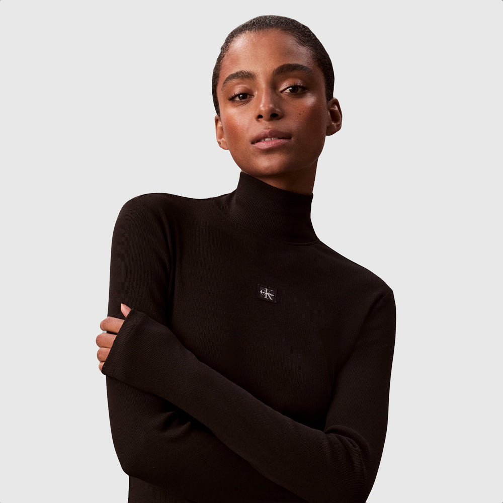 Rib Mini Dress - Black