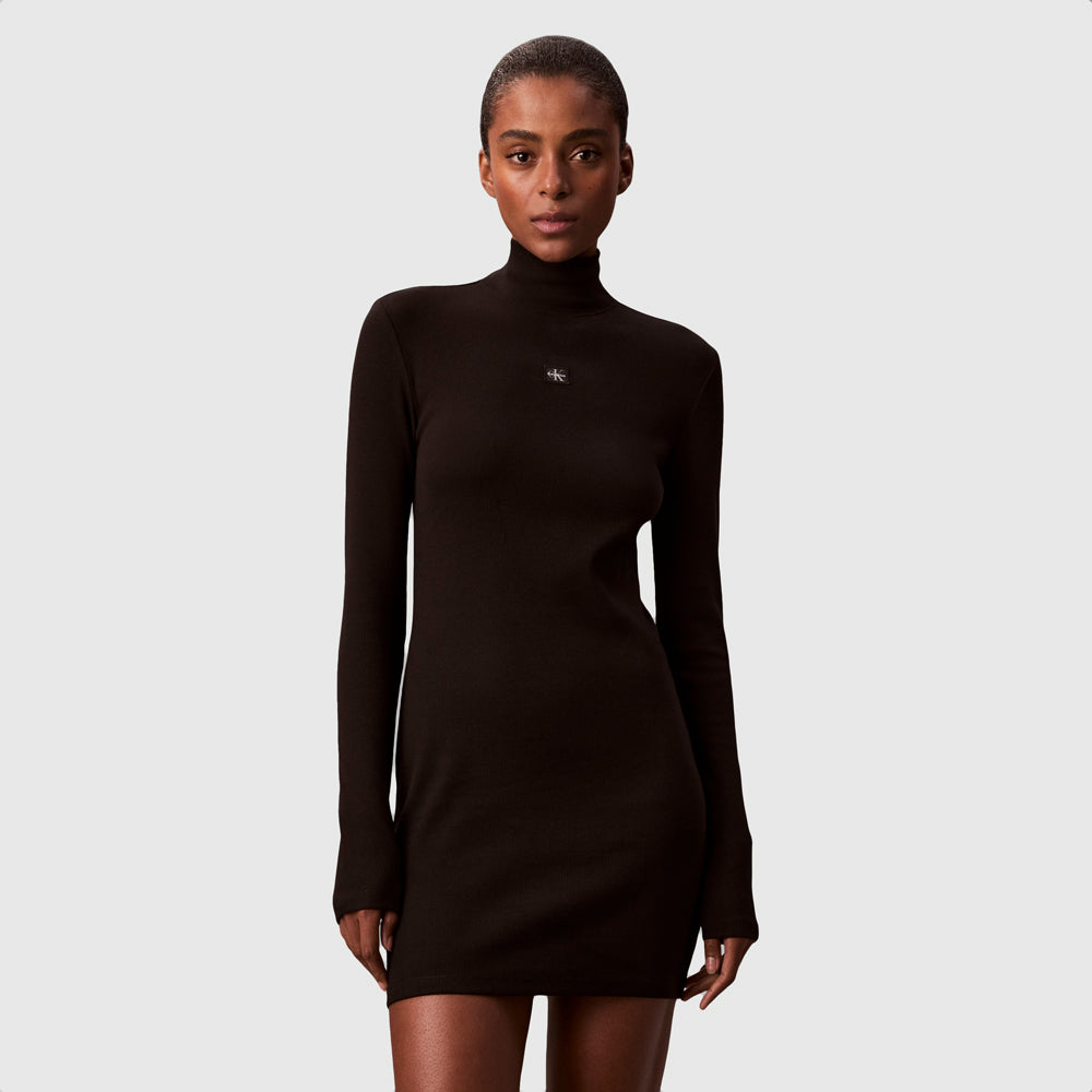 Calvin Klein Rib Mini Dress - Black |ThirdBaseUrban