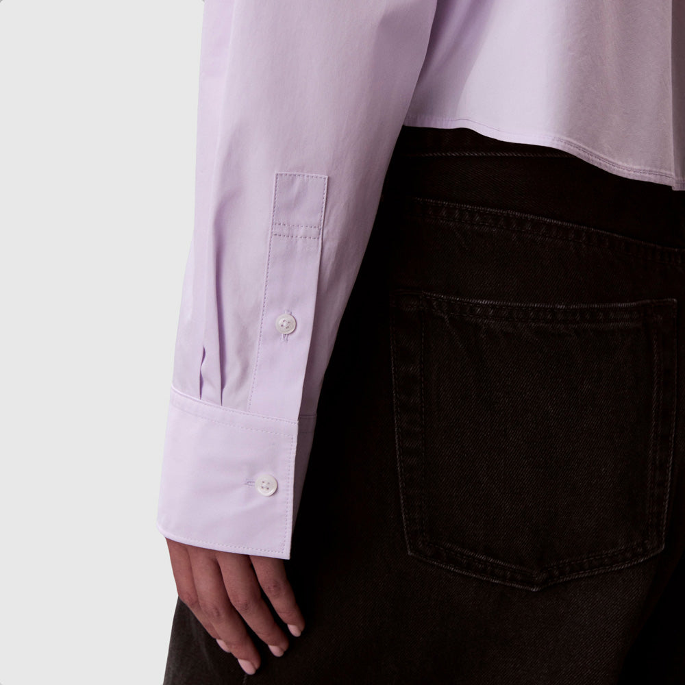 Cotton Poplin Cropped Shirt - Lilac