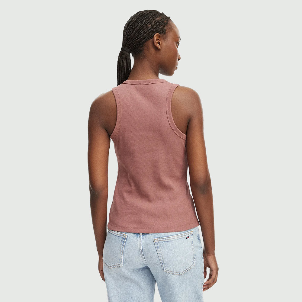 Rib Logo Crew Tank - Brown