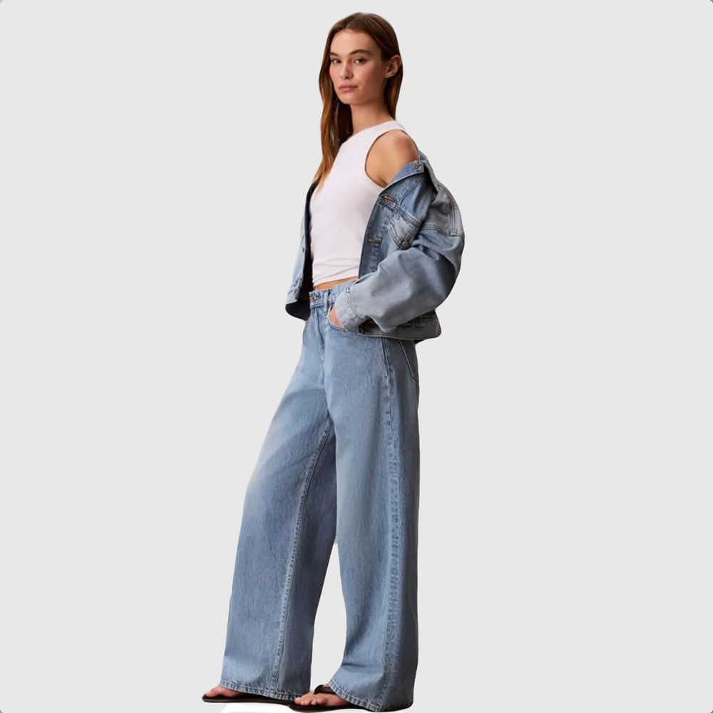 Wide Leg Stone Jeans - Denim Light