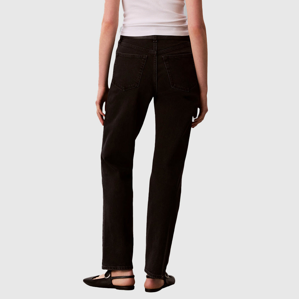 High Rise Straight Jean - Denim Black