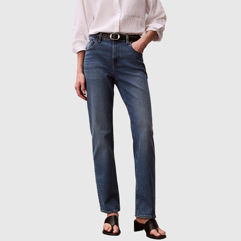 High Rise Straight Jean - Denim Medium