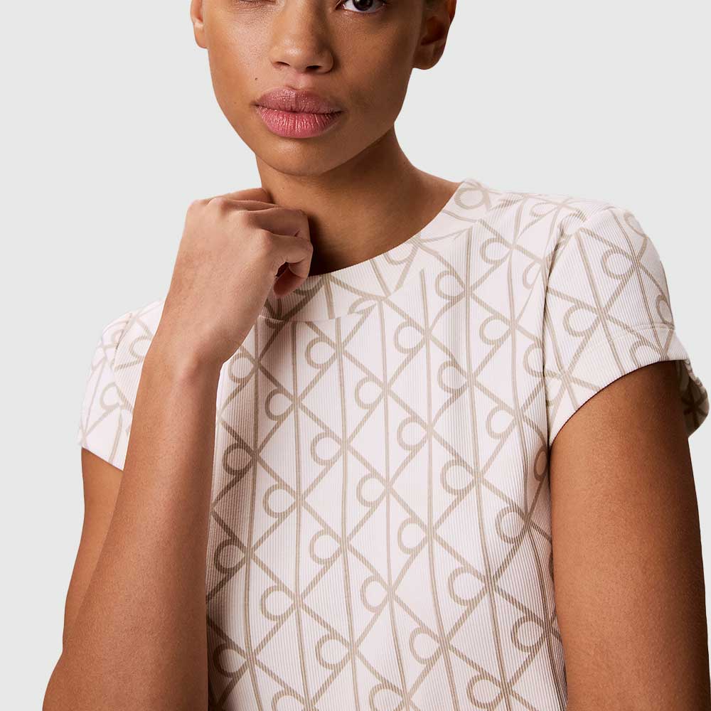Emblem Print Cropped T-shirt - Offwhite