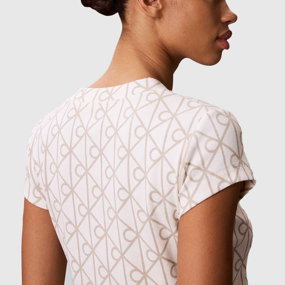 Emblem Print Cropped T-shirt - Offwhite