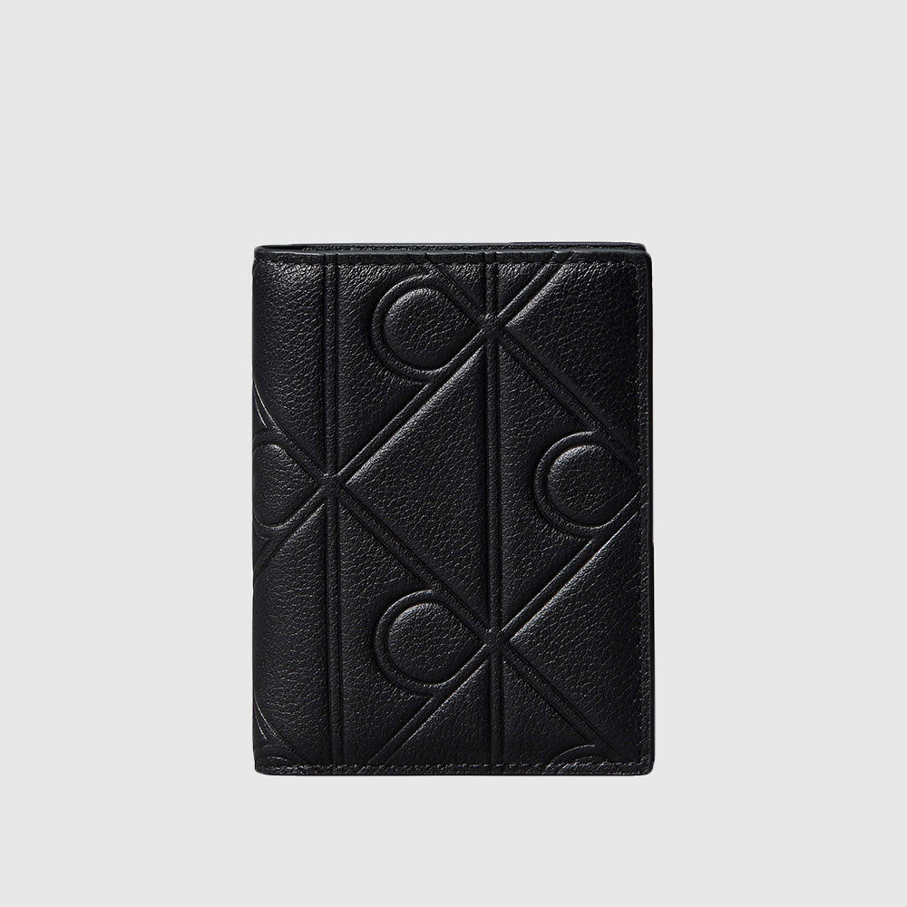 Emblem Embossed Billfold Wallet - Black