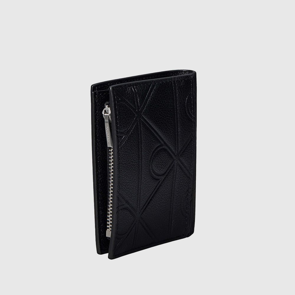 Emblem Embossed Billfold Wallet - Black