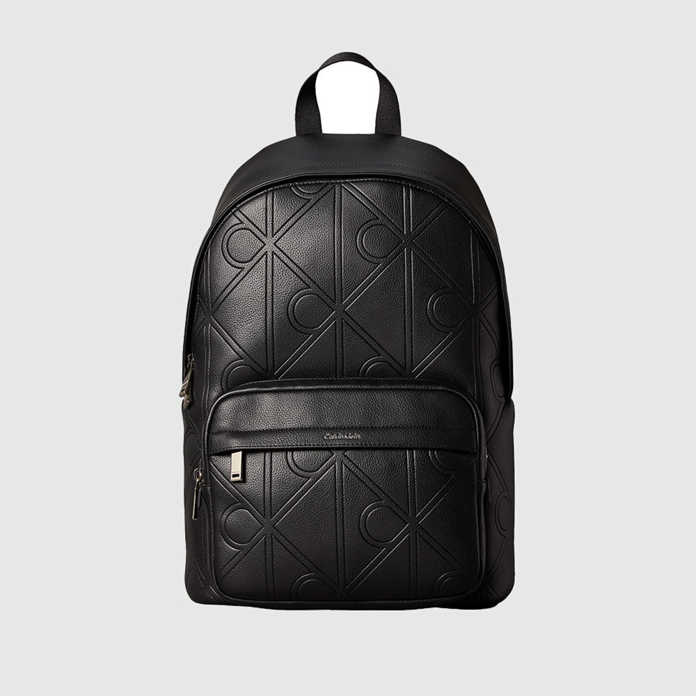 Monogram Debossed Square Backpack - Black