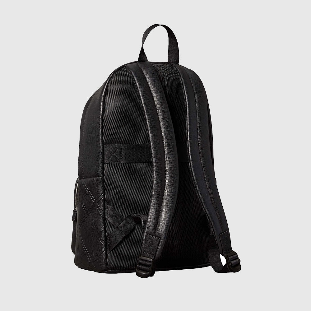 Monogram Debossed Square Backpack - Black