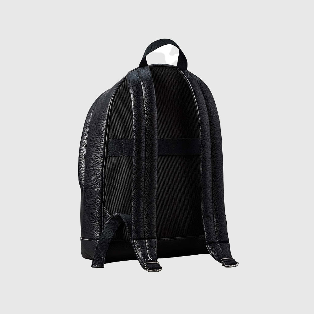 Pebbled Signature Logo Trolley Backpack - Black