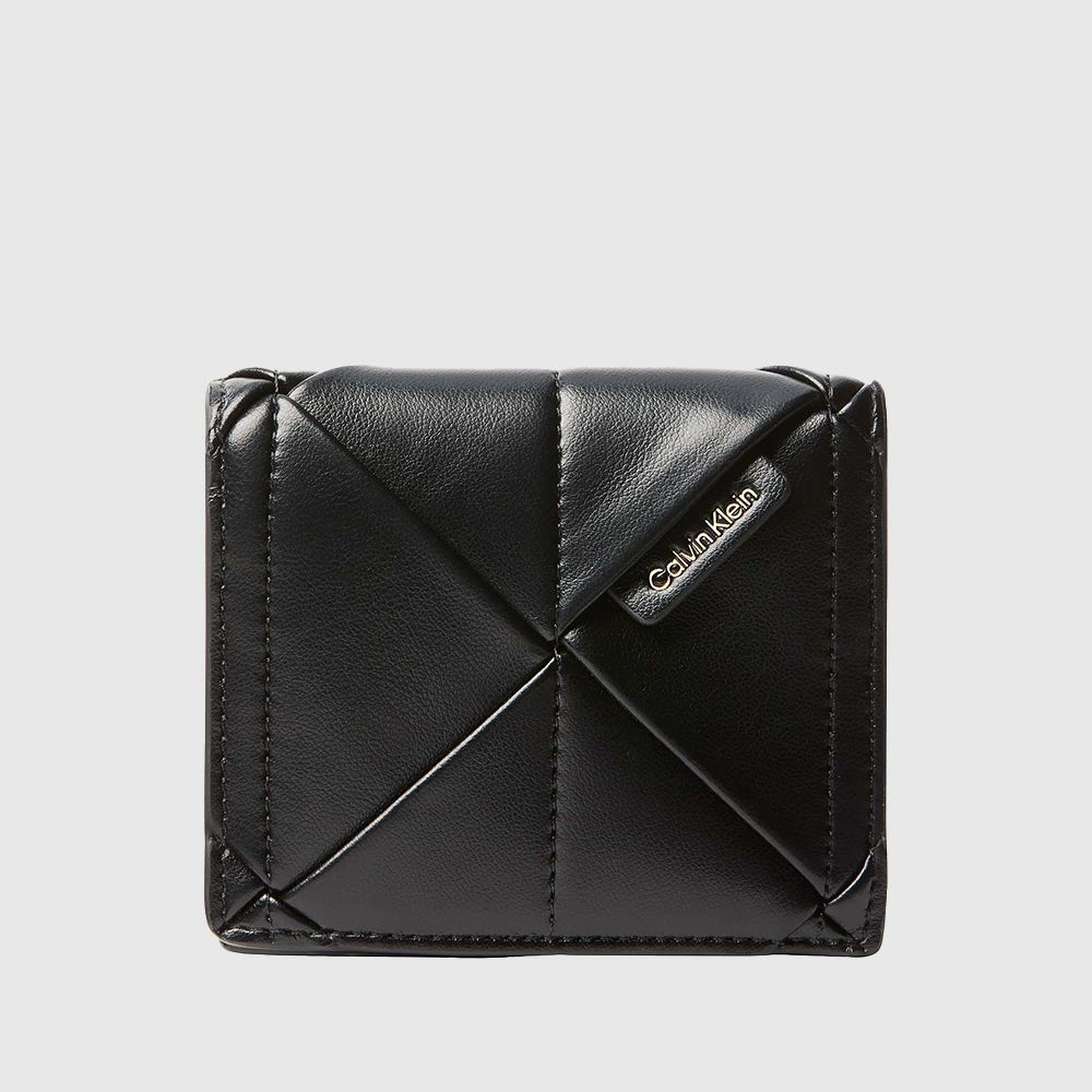 Woven Flap Wallet - Black