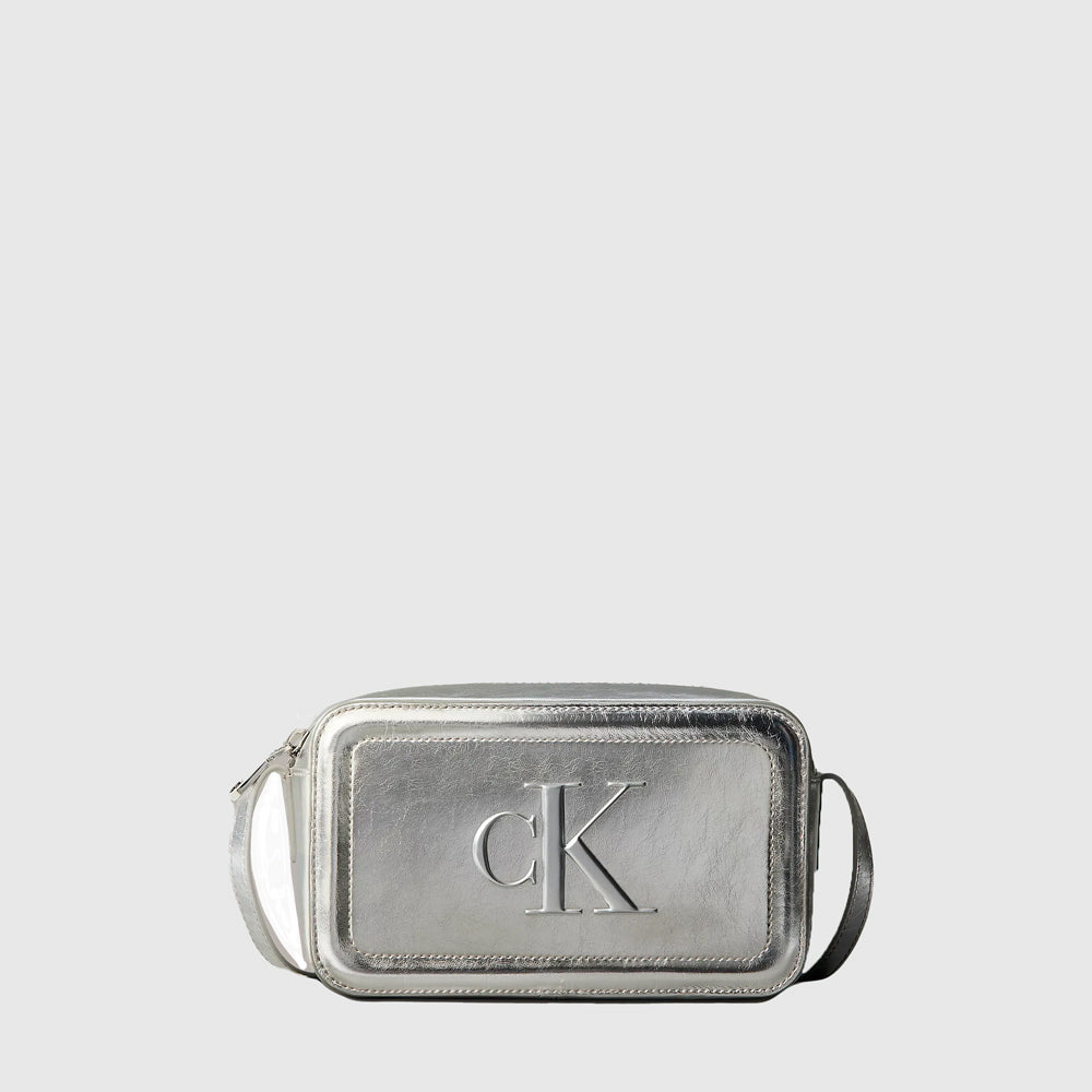 Calvin Klein Bold Ck Metallic Camera Bag - Silver |ThirdBaseUrban